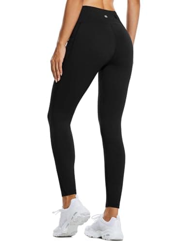 baleaf Women's Fleece Lined Leggings Thermal Water Resistant Legging High Waisted Winter Running Hiking Sports Trousers with Pockets Black M — view 2