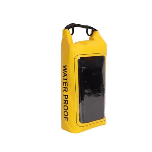 Plliocse Waterproof Dry Bag, Small 2L Dry Sack Water Resistant Storage Dry Bag, 2 in 1 Dry Sack and Phone Bag for Kayaking, Boating, Hiking, Camping, Fishing (Yellow)