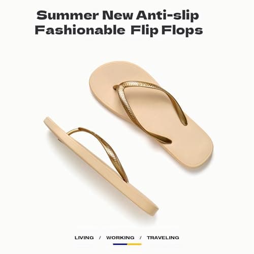 JaYouhe Womens Quick-Dry Flip Flops with Non-Slip Sole & Comfort Cushioning | Water-Resistant Beach Pool Shoes for Women, Lightweight Summer Sandals for Outdoor Swimming, Hiking, Travel — view 5
