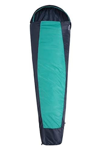 Mountain Warehouse Traveller 50 Sleeping Bag XL - Windproof, Breathable & Lighweight Mummy Shaped Bag - All Season Camping, Hiking, Trekking & Outdoors Teal Reg Length