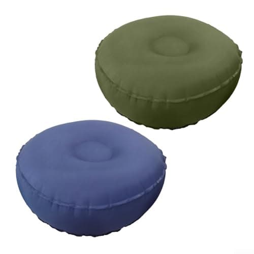 Meditation Floor Cushion, Yoga Bolster Pillow Balance Inflatable Yoga Cushion Footrest Pillow For Leisure Travel Fitness Outdoor Foldable Pedal 42X42x15cm Dark Blue Olive Green (Olive green) — view 5