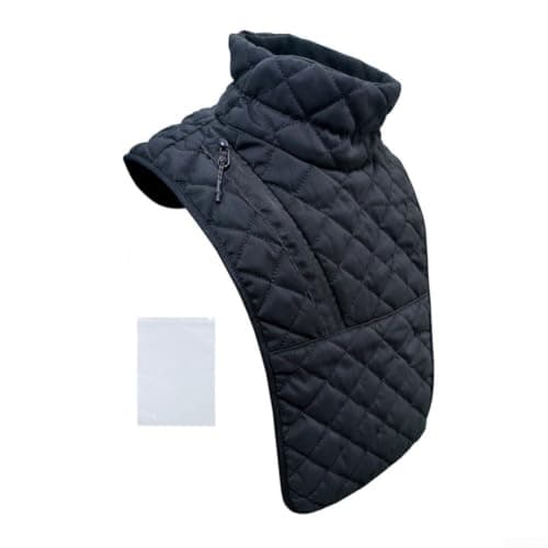 Belnotelt Motorcycle Neck Warmer Winter Cycling Cover Chest Windproof Keep Warm Cotton Velvet Plush Cloth Black Gray With Storage Bag For All Bikes(velvet bag black) — view 3