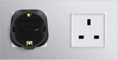 VGUARD European to UK Plug Adapter 3 Pack BS8546 Certified Travel Adapter 2-Pin to 3-Pin, EU Schuko to UK Plug with 13A Fuse for Europe French Spanish German Turkish to UK Socket - Black — view 6