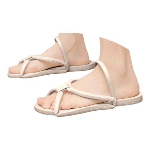 Generisch Women's Foldable Soft Non-Slip Slippers Lightweight Sandals Non-Slip Slippers Flip Flops Bathing Shoes Travel Sandals Shower Shoes Slides for Summer Camps Home Holiday Leisure, beige, 2/2.5 — view 6