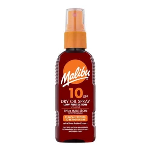 Malibu Sun SPF 10 Dry Oil Spray, Body Oil Mist, Tan Enhancing, 100ml