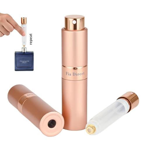 Fia Direct 10ml Twist-Up Rotary Perfume Atomiser, Refillable & Travel Size Perfume Bottle, Leaking Proof,Bottom refillable, Luxurious Small Portable Mini Spray for women and men (Rose Gold) — view 2