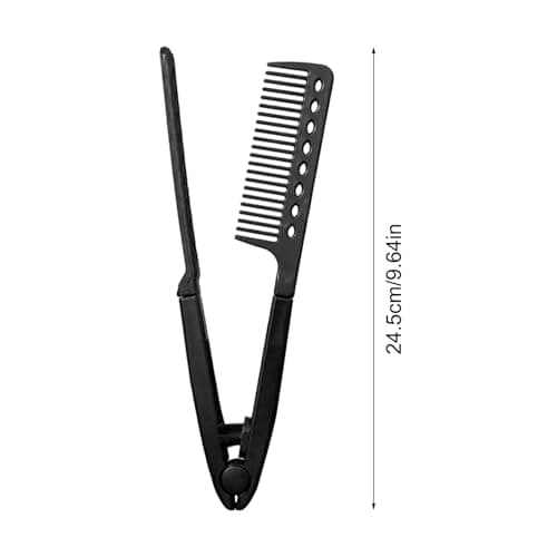 Heat-resistant V Hair Styling Comb, 2 Pieces V Shaped Hair Straightening Comb For Flat Iron, Hairdressing Grooming Combs, Professional Brush Supplies For Home Travel Dating Holiday Road Trip — view 2