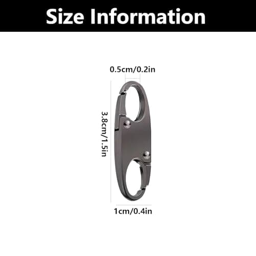 WQEDVN 6PCS Anti Theft, Zip Lock, Zipper Clips Anti Theft, Zipper Lock Clips, Handbag Security Clip, For Backpacks Camping Fishing Traveling Outdoor Sports (Black, Gunmetal, Silver) — view 2