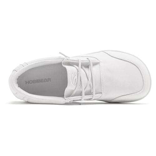 HOBIBEAR Wide Toe Loafers for Men Barefoot Slip On Shoes Unisex Outdoor Comfort Casual Walking Loafers(White,UK 7) — view 4