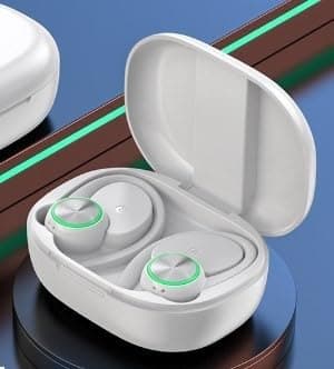 Noise Cancelling Headphones Wireless LED Display Black (White)