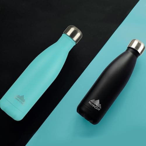 Mont-Clair Stainless Steel Water Bottle, Vacuum Insulated - BPA Free, 12h Hot & 24h Cold Drinks, Metal Water Bottle 500ml Leakproof, Ideal for Adult, Kids, Running - Light Blue — view 4