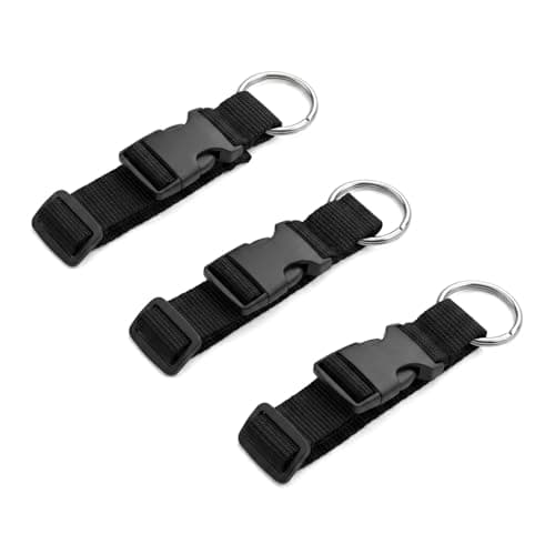 3PCS Premium Add a Bag Luggage Straps for Suitcases, Adjustable Suitcase Accessories & Jacket Holder, Hands Free Travel Backpack Straps with Buckles - Black