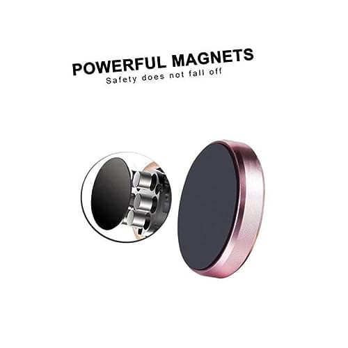 Housoutil Mini Magnetic Car Phone Holder round Gold Alloy Dashboard Mount — view 3