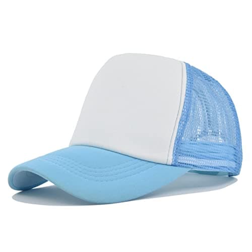 Mens and Womens Sponge Color Matching Simple Casual Peaked Cap Travel Holiday Sports Cap Headlight Visor (Sky Blue, One Size) — view 3
