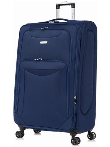 FLYMAX 29" Large Super Lightweight 4 Wheel Suitcase Luggage Expandable with Wheels Navy