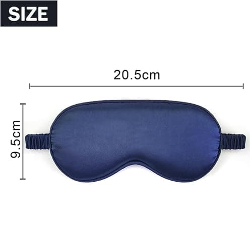 Sleep Mask Satin Eye Mask, Blackout, Navy Blue — view 2