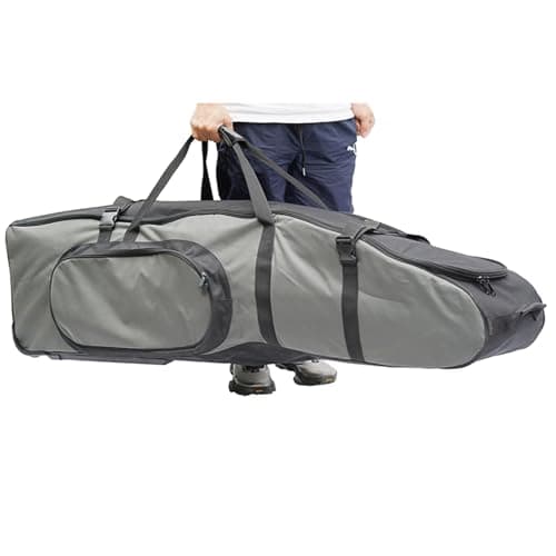 Gr8 Home Premium Wheeled Travel Golf Bag Padded Flight Cover Case with Reinforced Wheels Black Grey — view 4