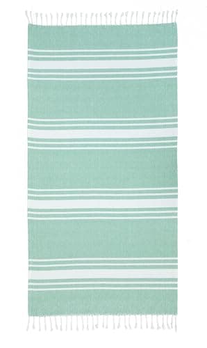 Adore Cotton Rich Hammam Beach Towel 90 x 170cm - Green Stripe — view 4