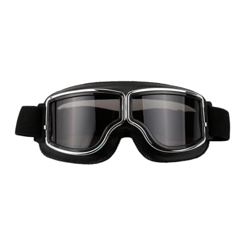 Luckious Brand Motorcycle Leather Cruiser Folding Goggles - Stylish Outdoor Sport Sunglasses for Skiing