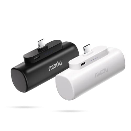 Miady 2-Pack Mini Power Bank 5000mAh, Type C Connector