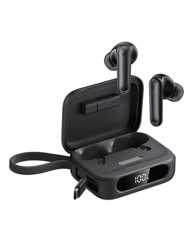 soundcore P41i by Anker Adaptive Noise Cancelling Earbuds with Portable Phone Charger (Built-in USB-C Cable), 192 h Playtime, Immersive Sound,6-Mic AI Calls IPX5 (Black with Lightning Adapter)