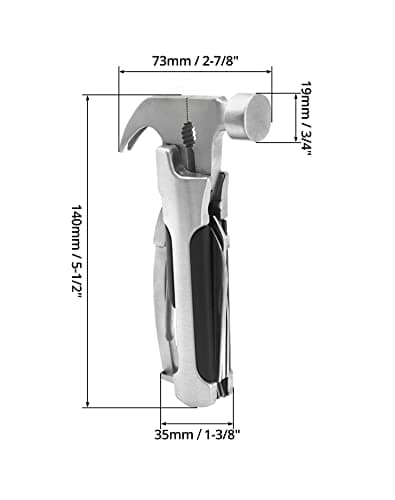QWORK® All in One Hammer Multitool, Multi Tool Gadgets, Camping Accessories, Gift for Birthday Christmas Fathers Day — view 5