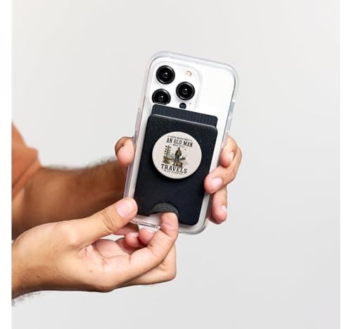 Never Underestimate An Old Man Who Travels In His Seventies PopSockets PopWallet for MagSafe — view 5