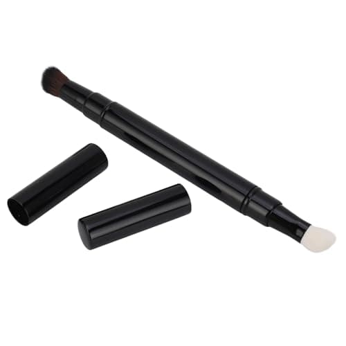 Retractable Makeup Brush Dual Ended Soft Wool Shadow Brush, Portable Cosmetic Brush for Blending Eyeshadow, Travel Friendly Multipurpose Make Up Tool with Protective Cap — view 2