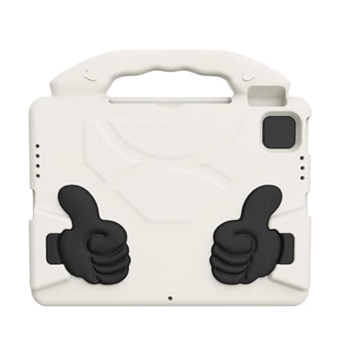 Cocoarm Protective Case, EVA Shockproof Protective Case for Pro 11 and Air 10.9, Rotating Handle Stand, Precise Cutouts, Lightweight Cover for Kids Students Travel (Cream White)