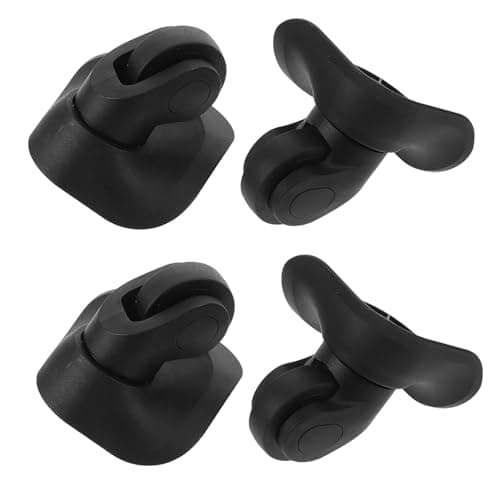 PACKOVE 2pcs Suitcase Wheels Replacement with Silicone Wheel Cover Suitcase, Abs Plastic Swivel Caster for Luggage and Trolley, Black, Travel Replacement