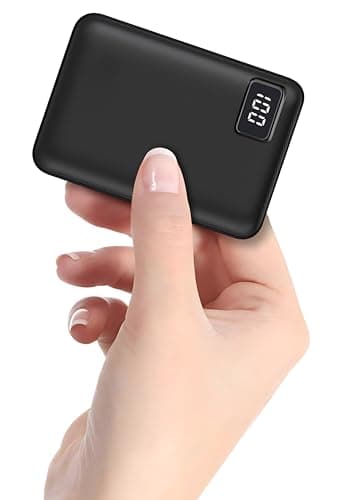 Light Power Bank 10000mAh, Mini Portable External Battery Charger with Fast Charge 2 Inputs & Outputs, Ultra-Compact, Portable Charger for iPhone iPads Galaxy Smartphones
