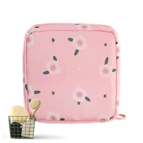Portable Menstrual Pad Bag - Waterproof Tampon Organizer, Feminine Hygiene Pouch | Small Compact Design Backpack Purse Pocket Fit, Perfect First Period Kit Girls Teens School Bag with Inner Pocket Lin