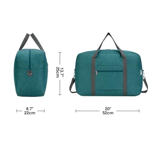 Large Cabin Bag 56x45x25, Weekend Overnight Bag for Women, Holdall Hospital Bag for Women, Travel Duffel Bag Carry on Luggage for Men 40L (Teal) — view 5
