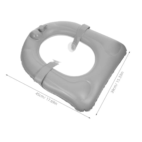 IFANLANDOR Inflatable Toilet Seat Riser for Travel and Outdoor Camping for Elderly Soft PVC Cushion Pad with Anti-Slip Suction Cups Easy to Clean Portable Seat Cushion — view 2