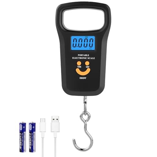 OSDUE Digital Suitcase Scale, 110lb/50kg Luggage Scale, Portable Suitcase Weighing Scales with Extra Wide Handle, Backlit LCD Display,4 Unit Conversions, 2 AAA Batteries & USB-C Charging Cable