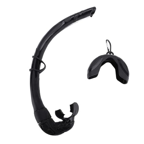 Omquot Silicone Foldable Snorkel Durable Wet Breathing Tube for Swimming and Diving Training (Black) — view 6
