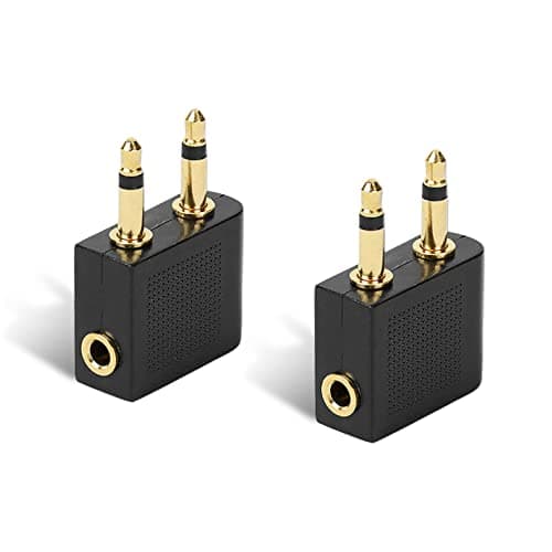 Airplane Airline Flight Socket Adapters for Headphone/Earphone,2pcs(3.5mm)