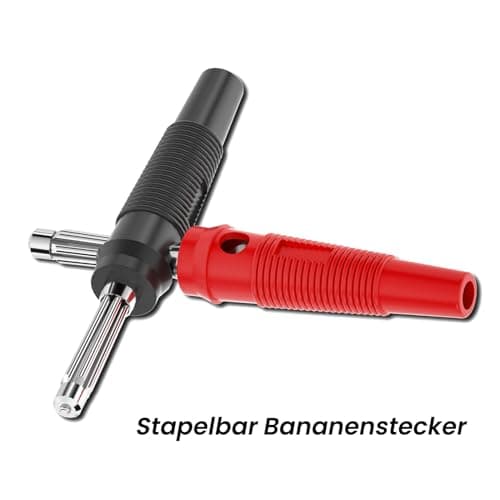 Cleqee 4mm Banana Plugs Stackable Screw Type Solderless 10PCS Red&Black — view 3