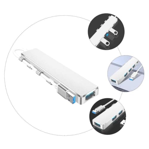 Multi-port USB Hub 4 Ports Stainless Steel ABS Data Splitter — view 3