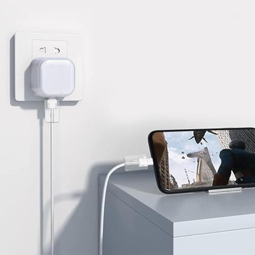 DiyGody Charger Protector Set for iPhone Charger Plug, Protective Cover for UK Apple 18/20W Power Adapter, Data Cable Case Wire Saver in TPU for USB-C Type-L, Phone Charger Protection for Girls, White — view 6
