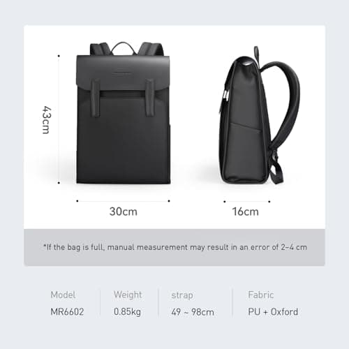 MARK RYDEN Water Resistant Leather Backpack Mens with Magnetic Clasp — view 3