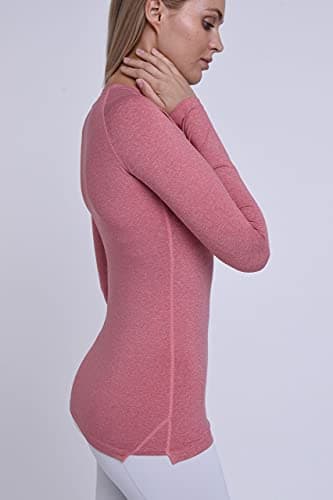 TCA Super Thermal Top Women - Ladies Thermal Vest - Thermals Womens - Ski Base Layer Women - Workout Tops for Cold Weather - Dusty Rose, L — view 3