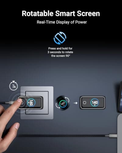 MINIX 140W Max 4-Port GaN Charging Blocks,Smart Display for MacBook Charger — view 5