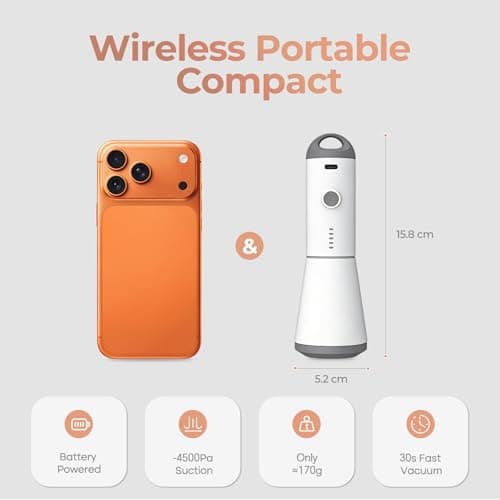 Vacbird Wireless Electric Vacuum Pump, 4000Pa USB-C Pump for Home, Travel — view 3