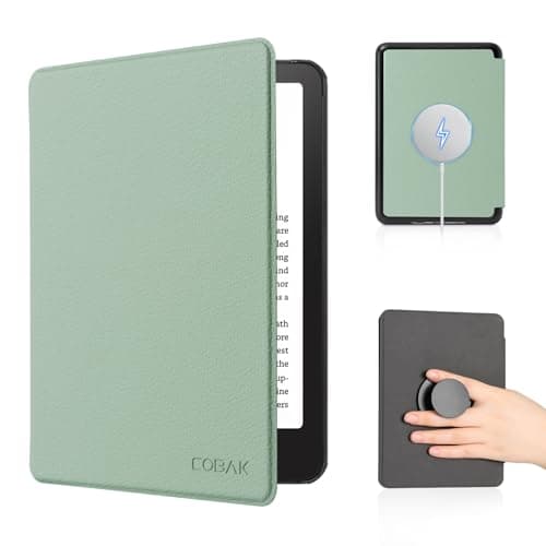 CoBak Magnetic Case for 6" E-Reader 11th Generation 2024 and 2022, Compatible with PopSockets/UGREEN/Anker Magnetic Grip and Stand, Auto Sleep/Wake, Protective Case for Kindle Basic, Agave Green