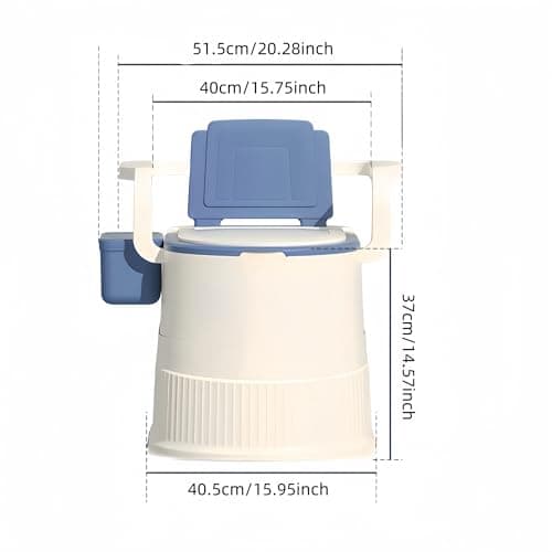 RVTENRIO Ergonomic Portable Toilet with Lid and Tissue Holder – Khaki — view 2