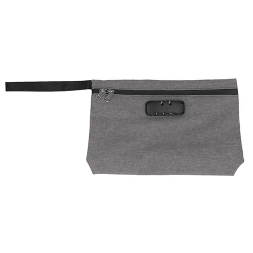 Odour Proof Bag, Large Odour Proof Bag, Odour Proof Container with Combination Lock, Activated Carbon Fibre Lining for Travel, Sealable, Lockable Stash, gray — view 2