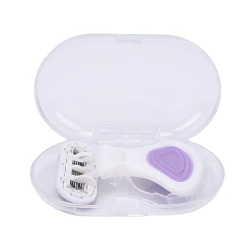 Tomantery Women Portable Travel Shaving Kit with 6 Layer Cutters for Smooth Shave on the Go for Ladies Travelers (Purple)