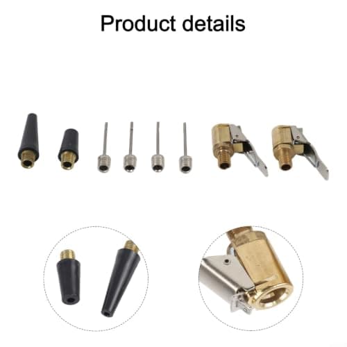 Risveglio Compact Metal Valve Adapter Set 8-Pack, High Pressure Inflation Tools for Car Tires, Bike Wheels, Air Beds — view 6