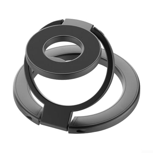 Metal and Silicone Adjustable Holder Ring with Dual Grip for Smartphones, Compatible with Car Magnetic Mount, Secure Laptop for Gym and Driving,Gold — view 5
